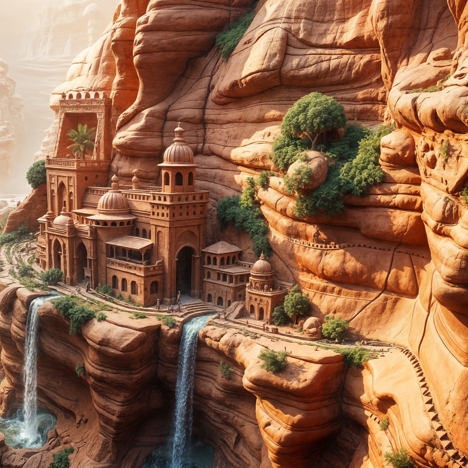 Fantastical Clay Metropolis Amidst Clay Oasis in Desert Land...