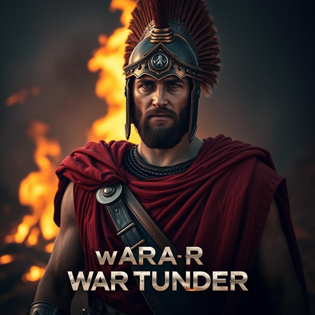 Roman Soldier Before Bonfire: Hyper-Realistic Game Art