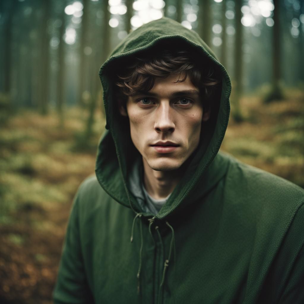 Young Explorer in Scottish Highlands, Vintage Film Aesthetic