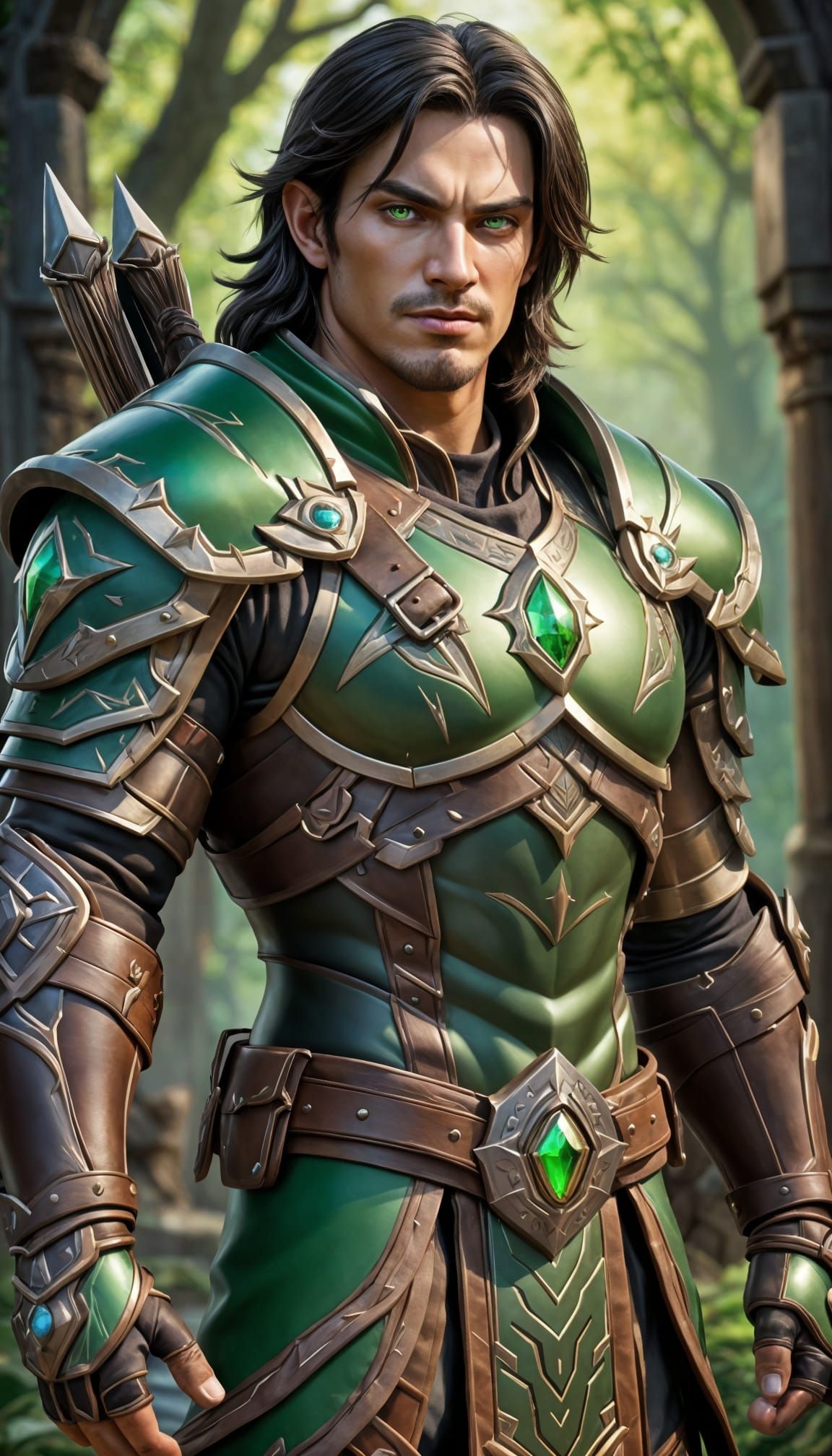 Mighty Human Ranger in Warcraft Style, 8K