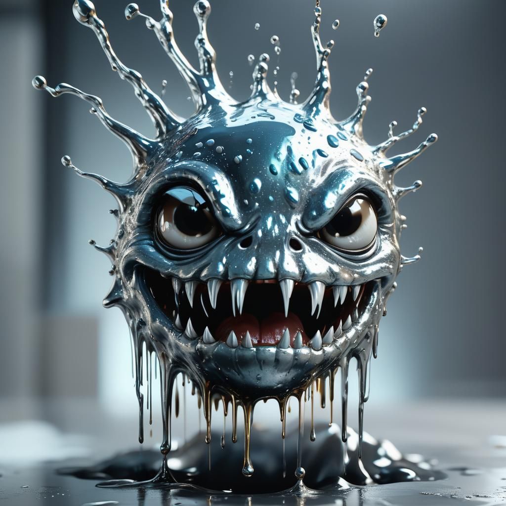 Liquid Mercury Monster in Octane Render