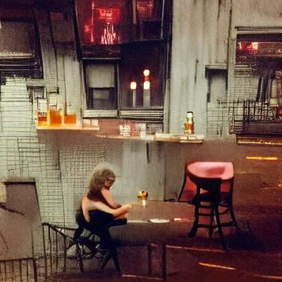 Woman Drinks Alone at Bar in Hell's Kitchen, 1978