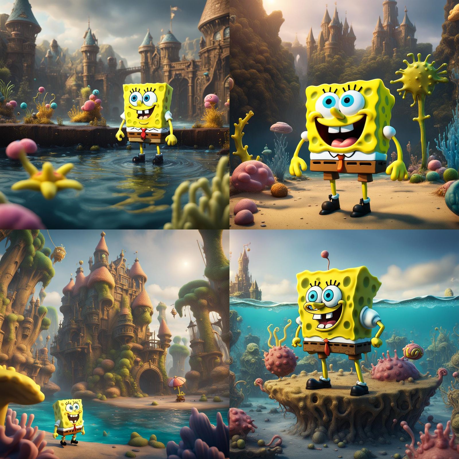Detailed Spongebob Matte Painting in Unreal Engine 5