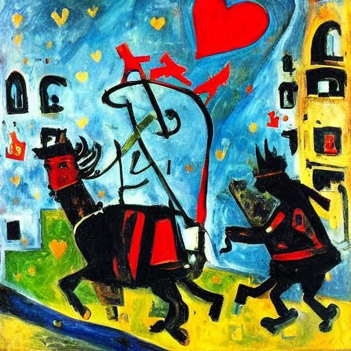 Bolshevik on Armored Car: Surreal Expressionist Art