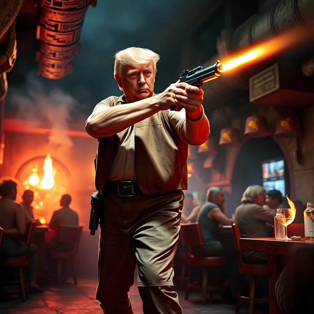 Confident Trump Blasts Greedo in Mos Eisley Cantina