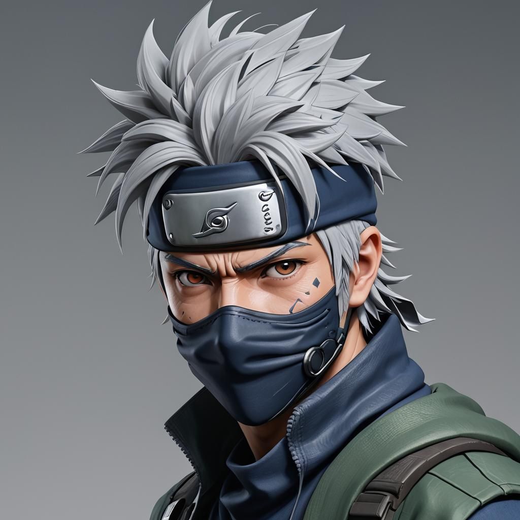 Detailed 3D Anime Art of Kakashi Hatake
