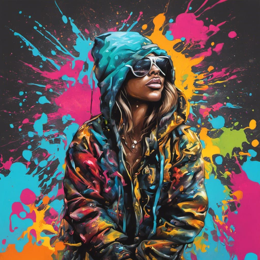 Hip Hop Fashion in Graffiti Splash Art