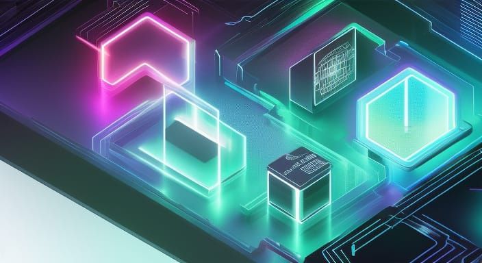 Cyberpunk Computer Network with Holographic Interface