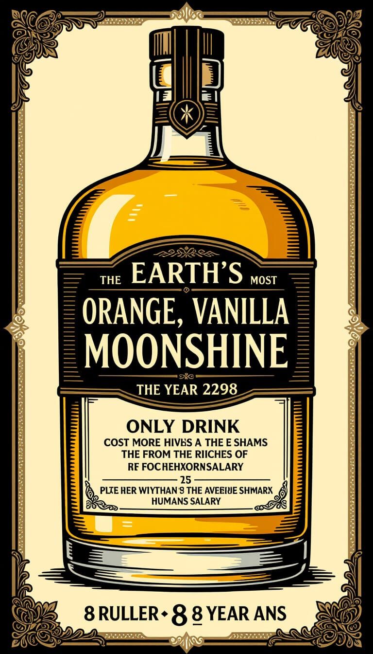 Luxury Moonshine Bottle Label Design of the Future
