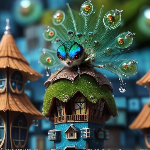 Cute Peacock Spider's Tiny Cityscape