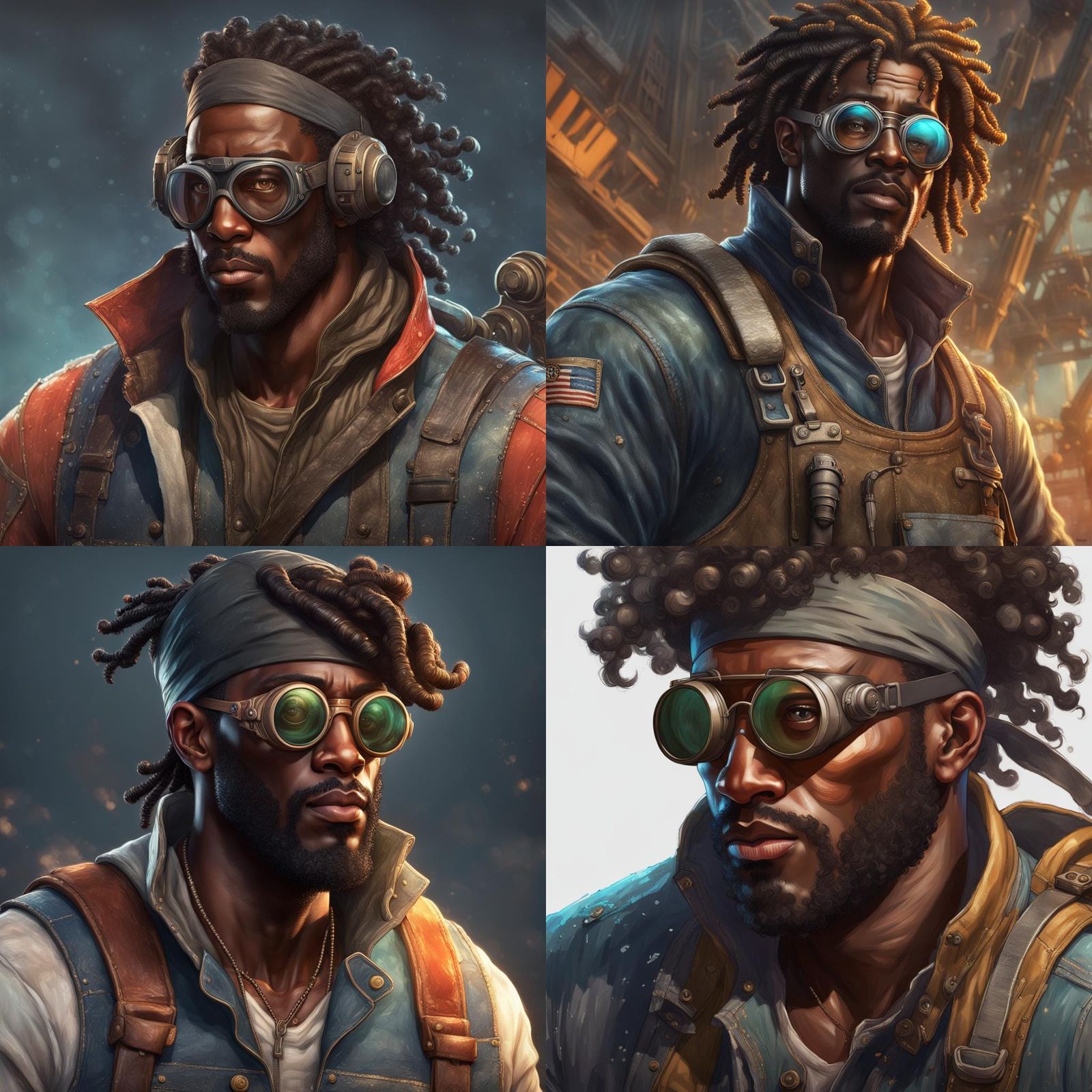 Pirate Sniper Portrait in Art Nouveau Style