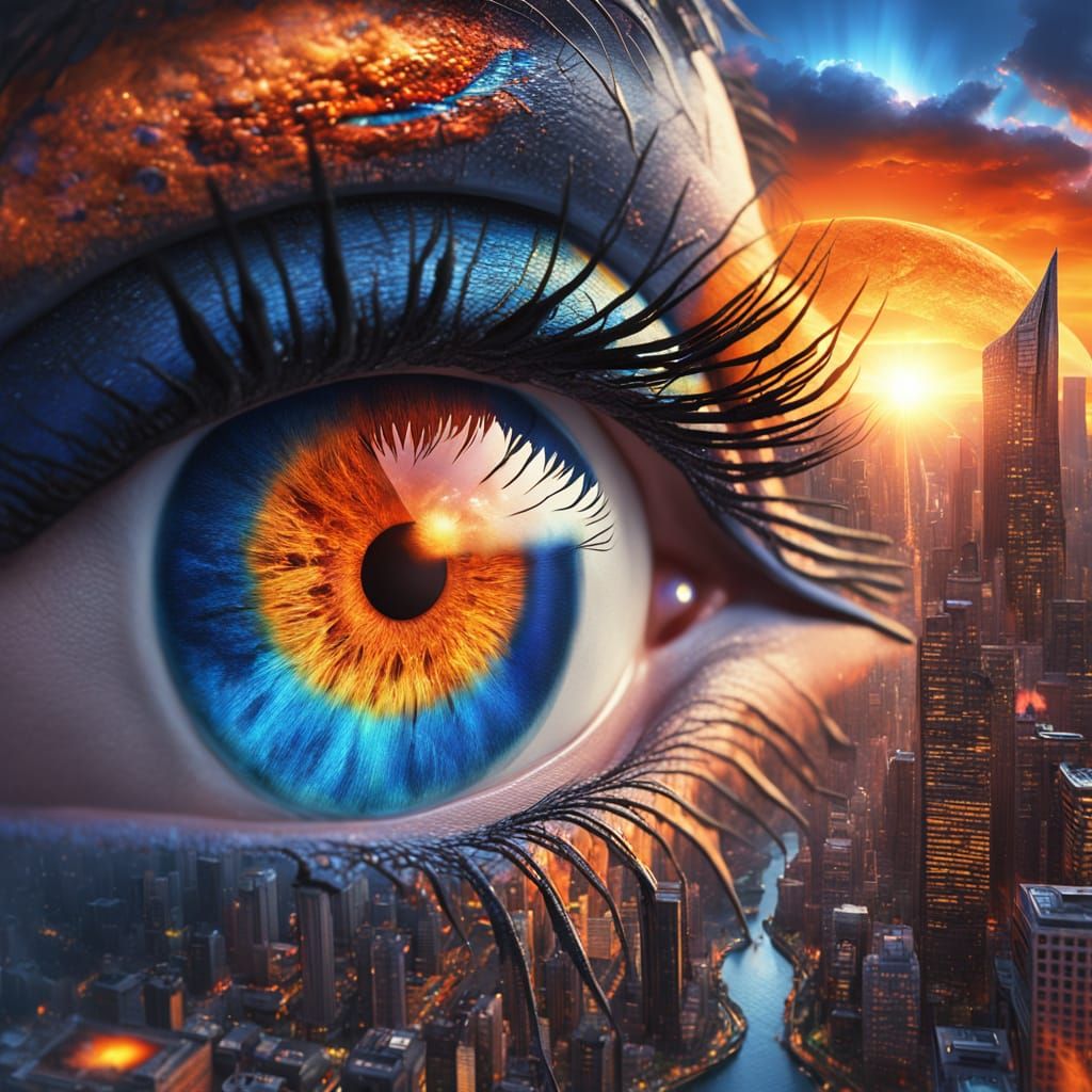 Kosmisches Auge der Zukunftsstadt