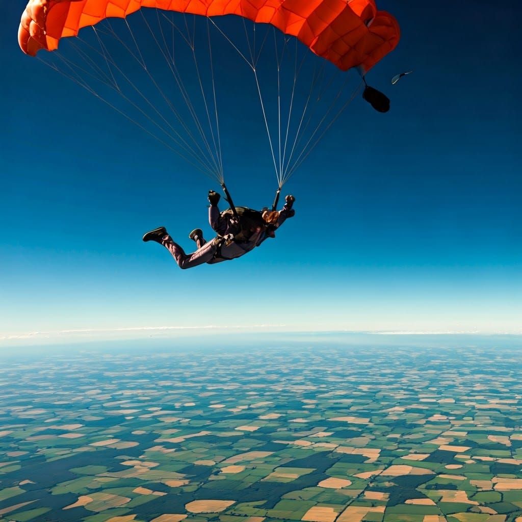 Skydiver Jumps from Plane in Cinematic Style
