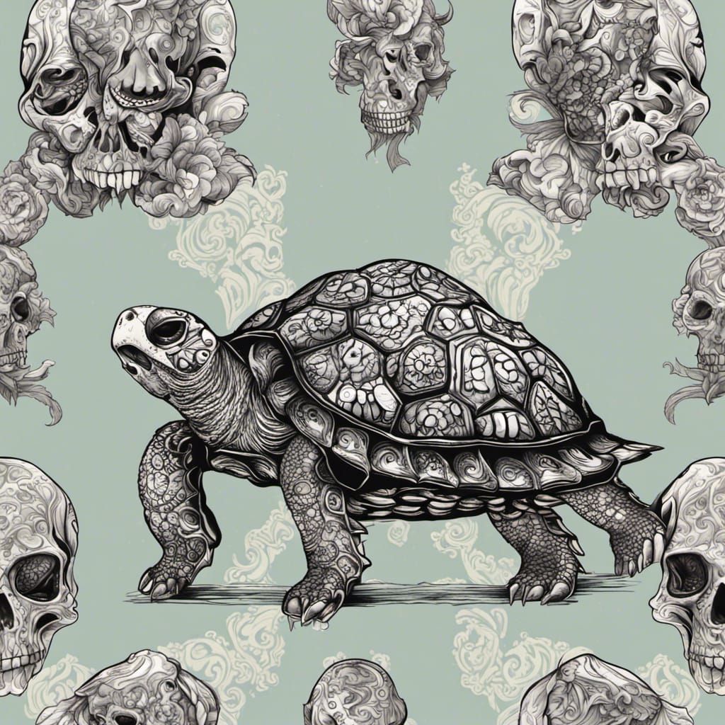 Turtle candy skull gothic