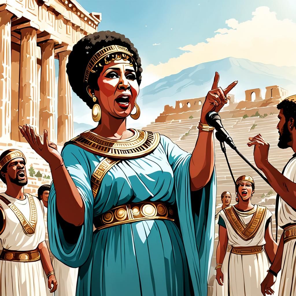 Aretha Franklin Sings in Ancient Greece