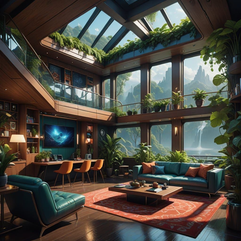 Elegant Futuristic Apartment in Space