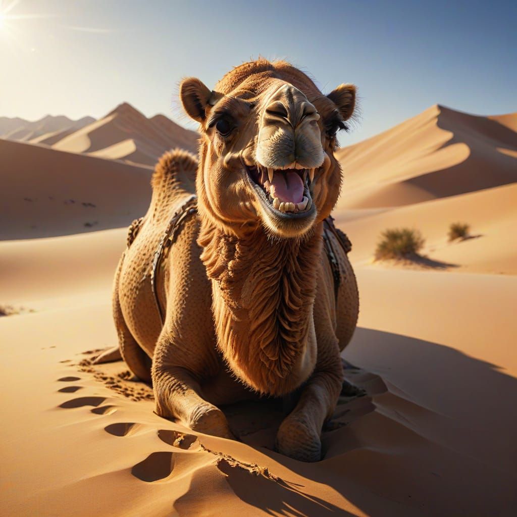 A Chatty Toothy Grinning Camel