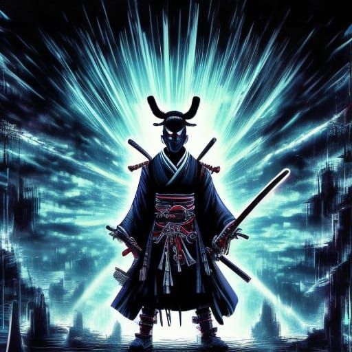 Gothipunk Samurai in Virtual Neo-Tokyo