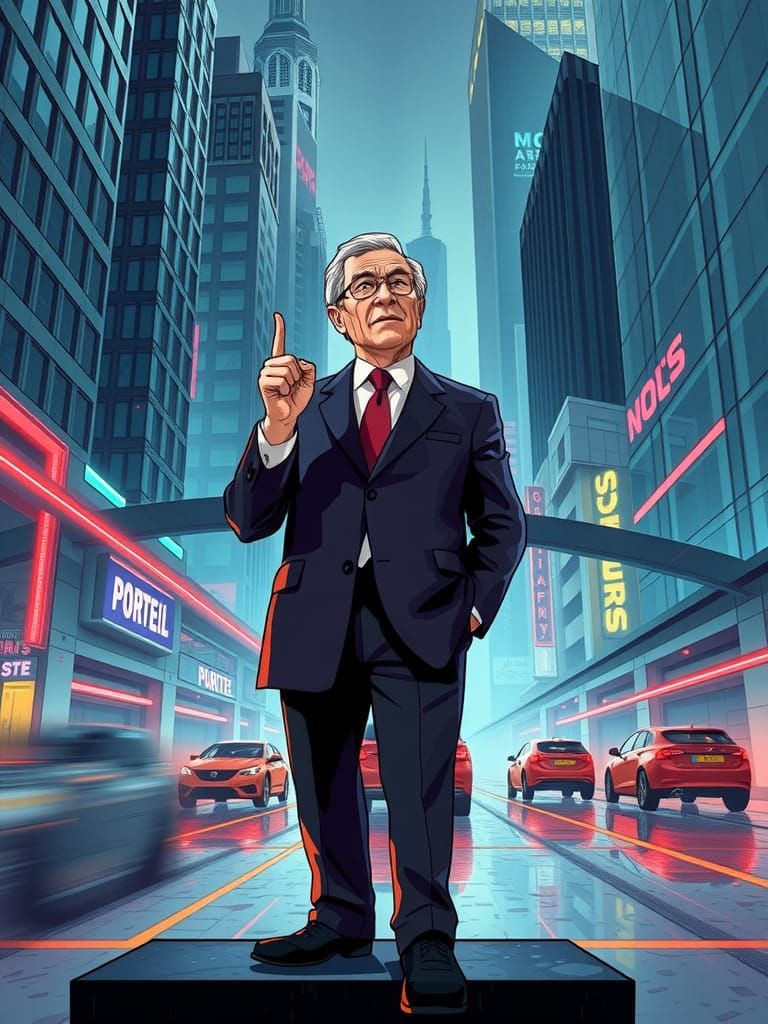 Politician's Dystopian Speech: Graphic Novel Illustration