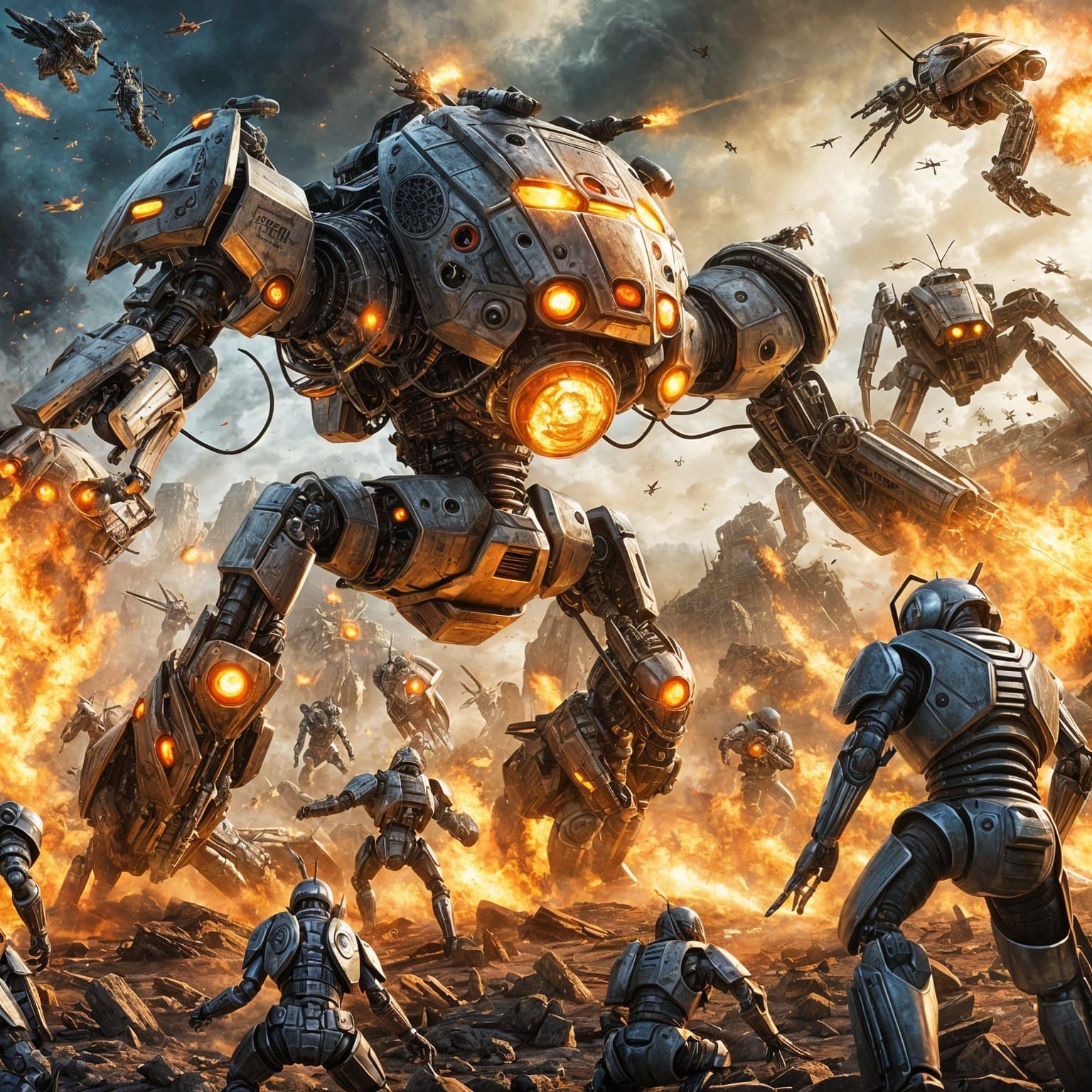 Epic Sci-Fi Battle Between Insects and Robots