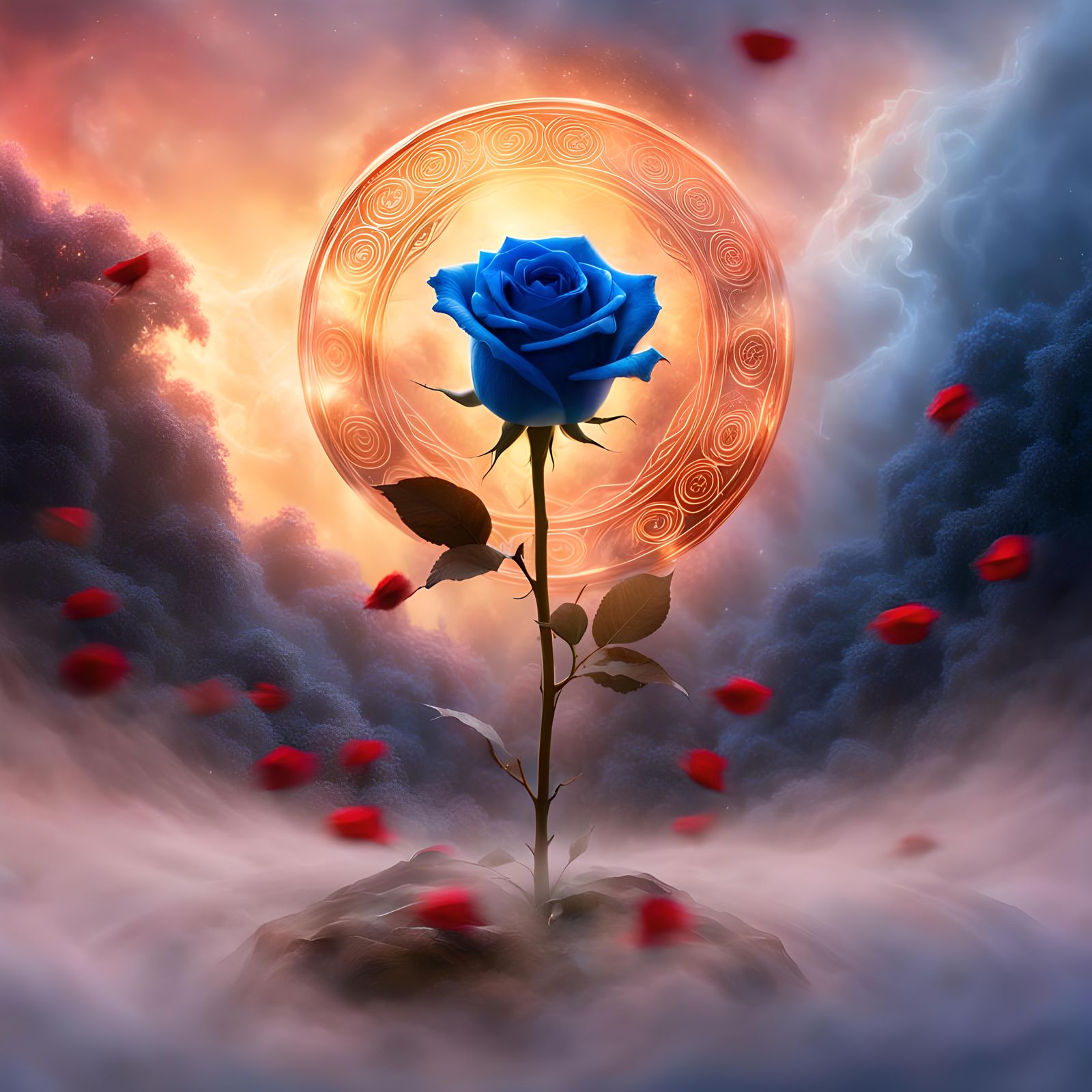Single Rose in Detailed Oil Painting Style