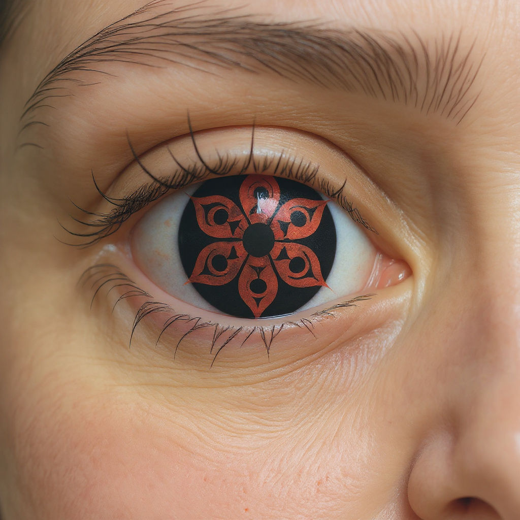 Custom Red and Black Mangekyou Sharingan Clover Design