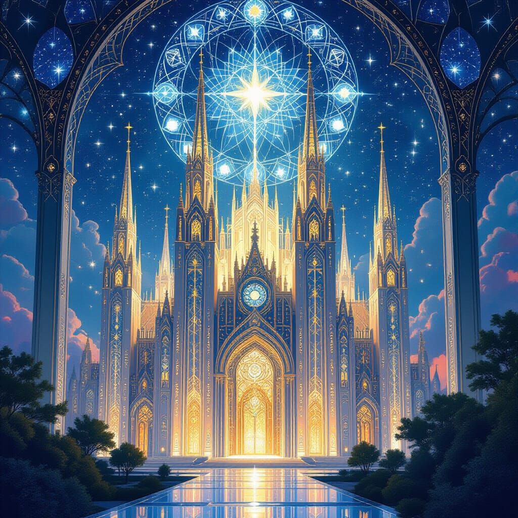 Starlight Cathedral in Art Nouveau Style