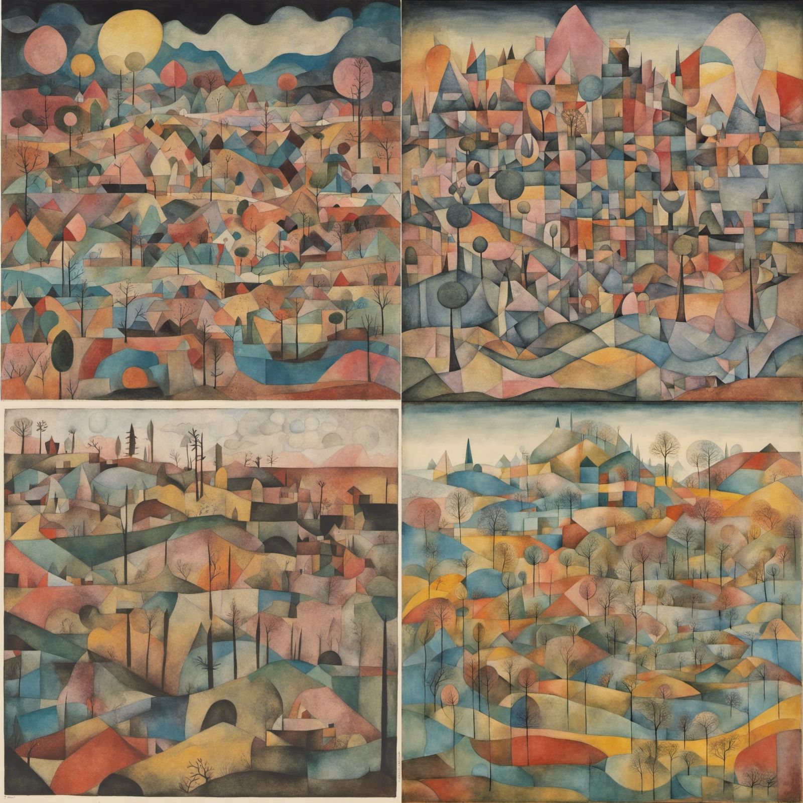 Surreal Landscape in Style of Klee and Fenton
