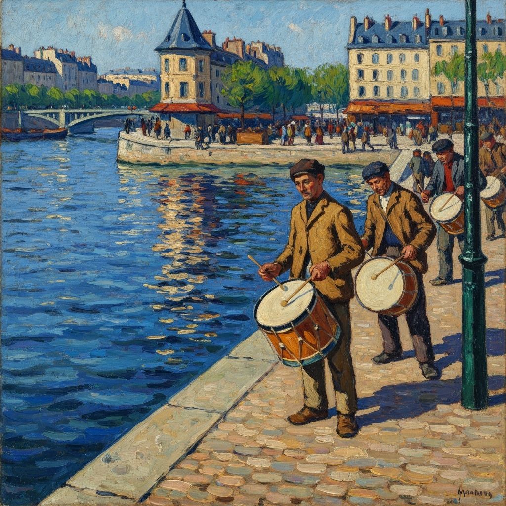 Drummers on the Quai de la Seine