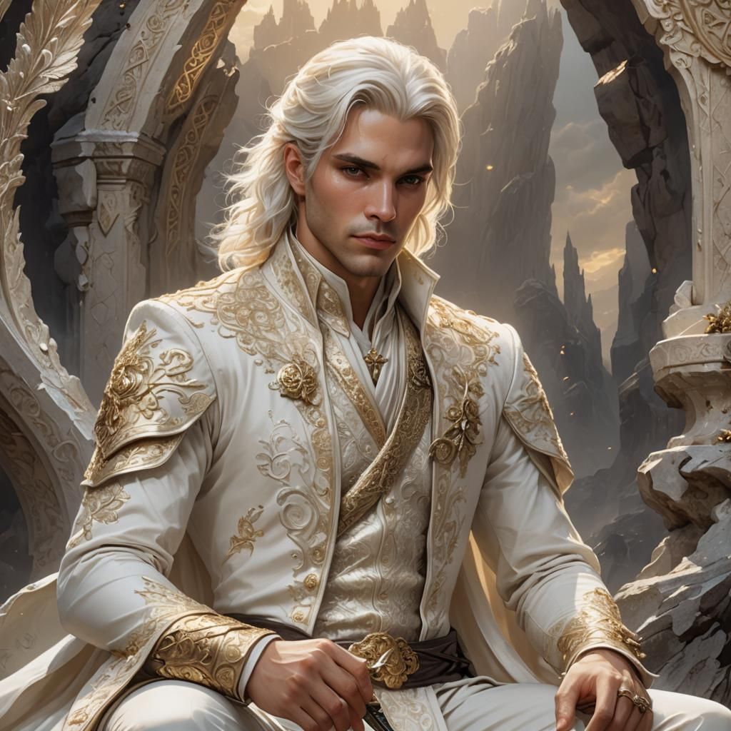 Platinum Haired Prince with Dagger Concept Art