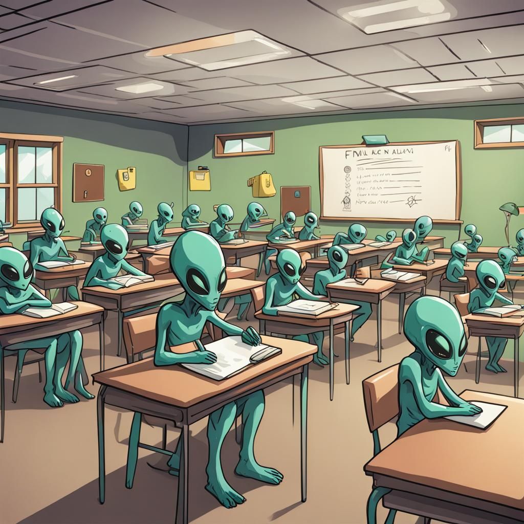Alien Students Take a Final Exam