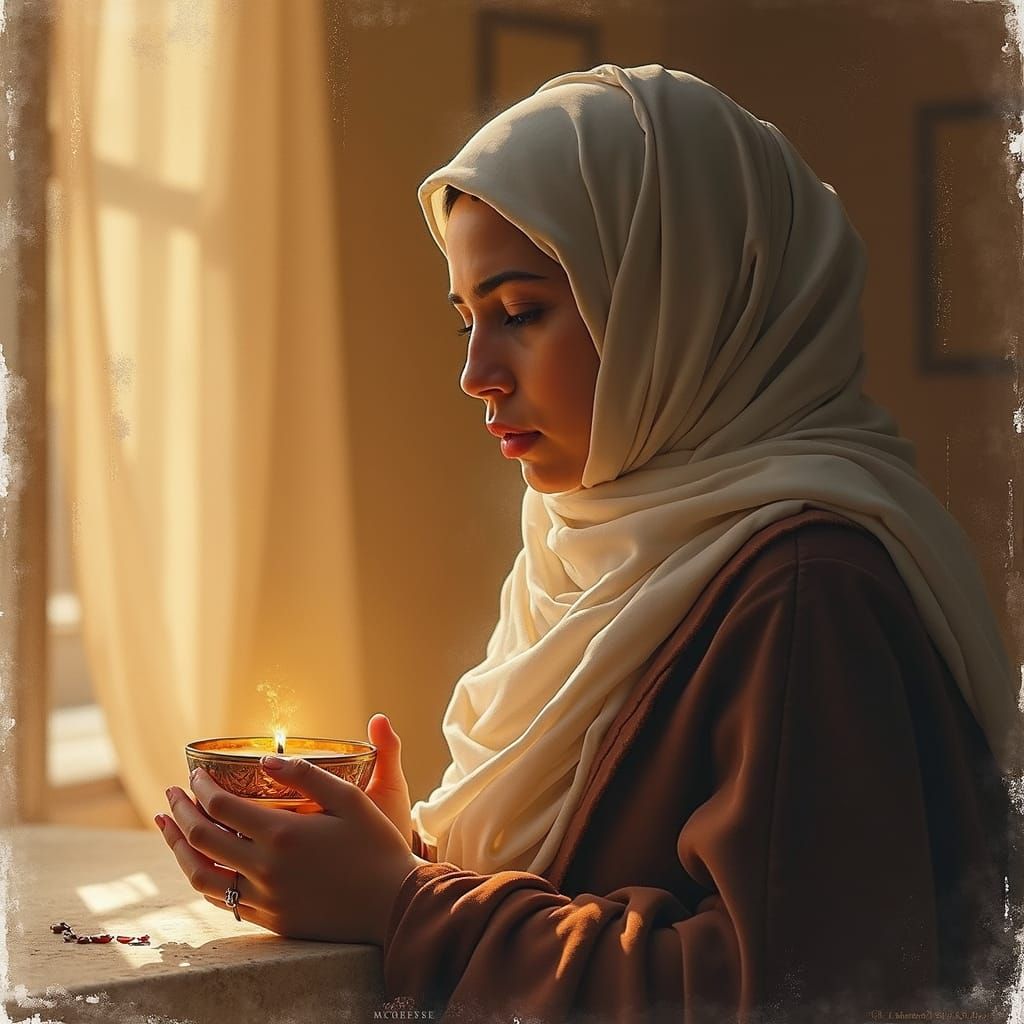 Serene Sahur Moment in Watercolor Style