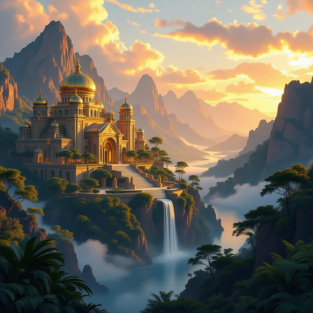 Fantasy Landscape Illustrating the Law of Light