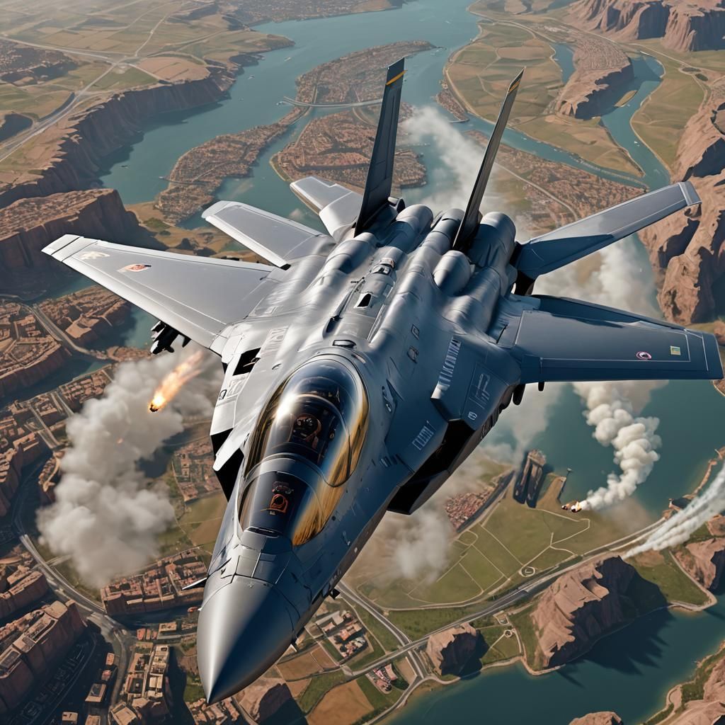 Pope Piloting F-35 Jet: Detailed Matte Painting