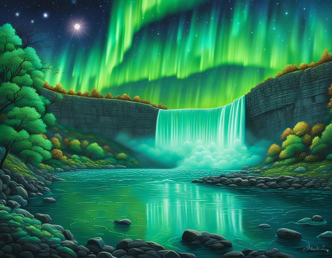 Aurora over the Falls