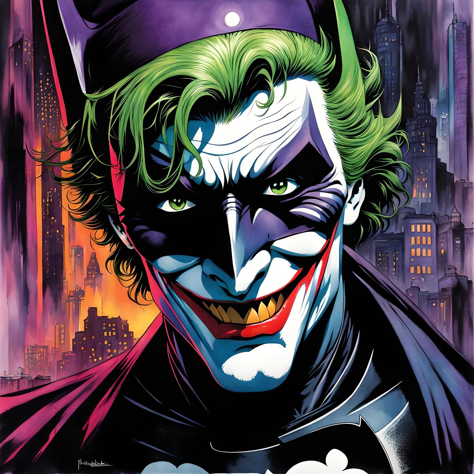 Batman vs. Joker: Aetherpunk Anime Showdown