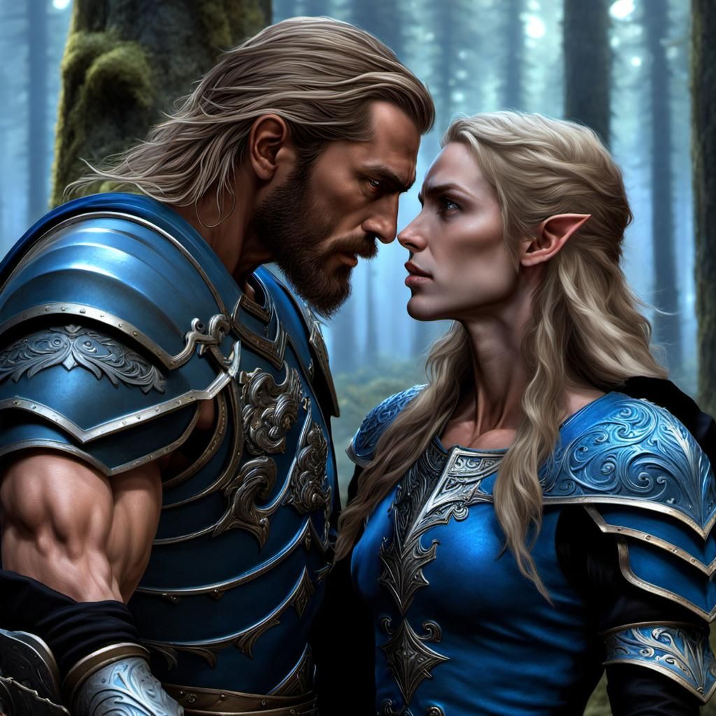 Warrior in Enchanted Forest, Dark Fantasy Concept Art