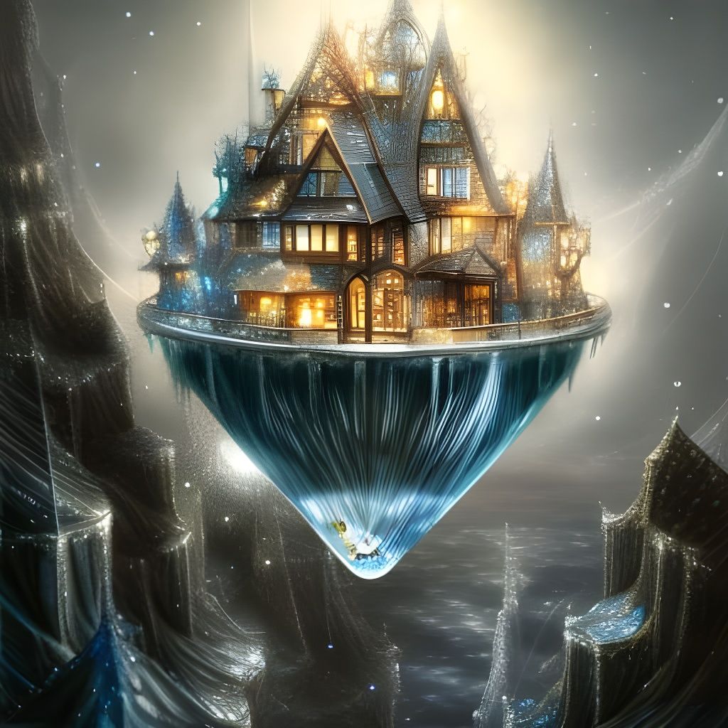 Glass Iceberg Villa in Detailed 3D Render