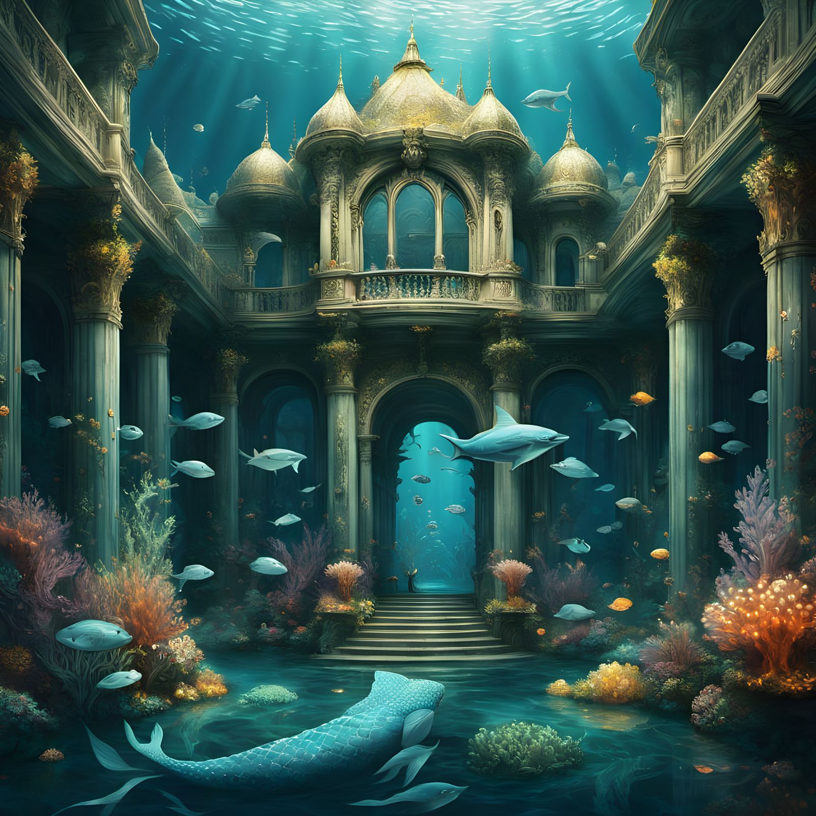 Surreal Underwater Kingdom Revealed by Elegant Merman