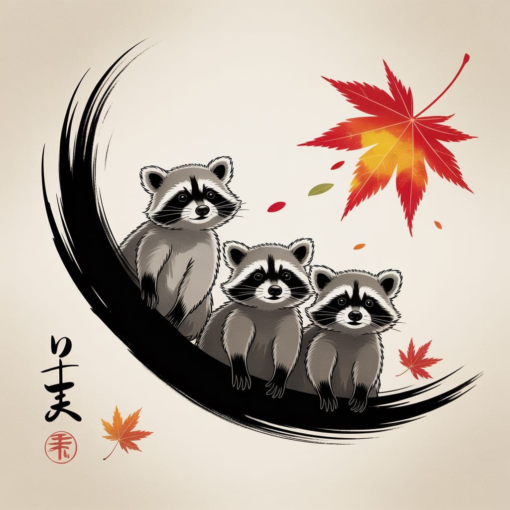 automnal scene calligraphy