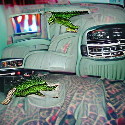 Crocodile and Alligator in a Chevrolet at the Cinema