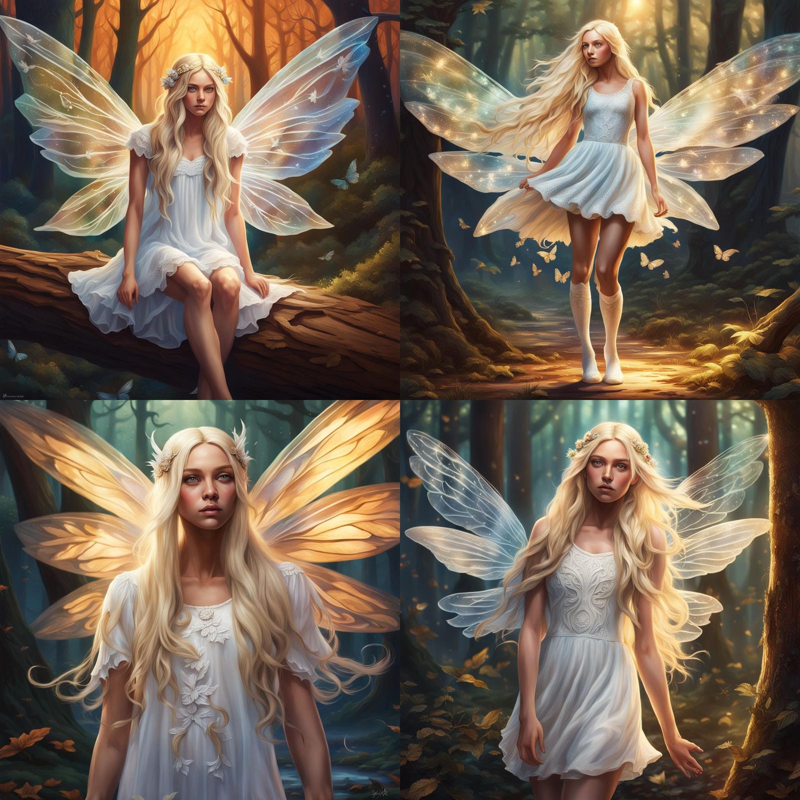 Detailed Fairy in White Dress Concept Art