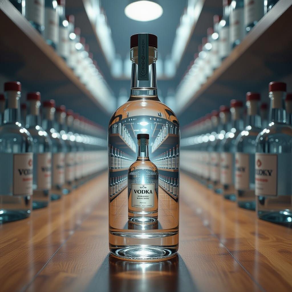 Surreal Vodka Bottle Bar: An Escher-esque Dream