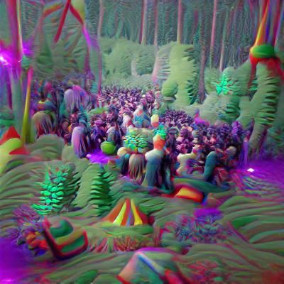 Psychedelic Forest Rave Party in 8K 3D