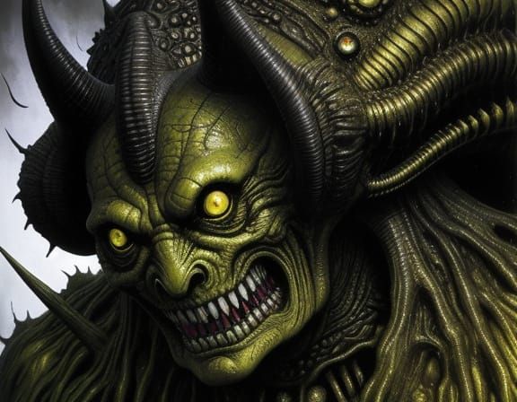 Grotesque Alien Monster With Glowing Eyes