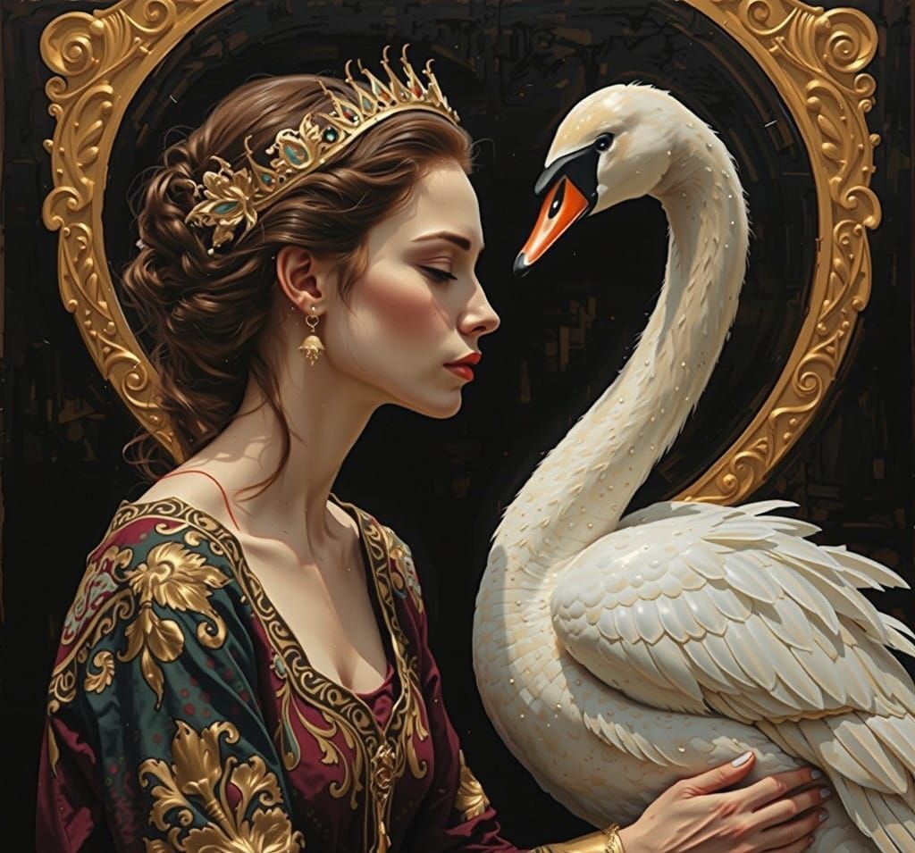 Klimt-Inspired Elegance in a Tender Kiss