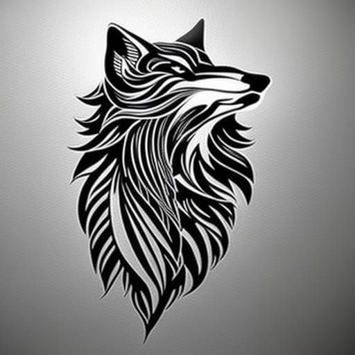 Minimalist Wolf Tattoo Design