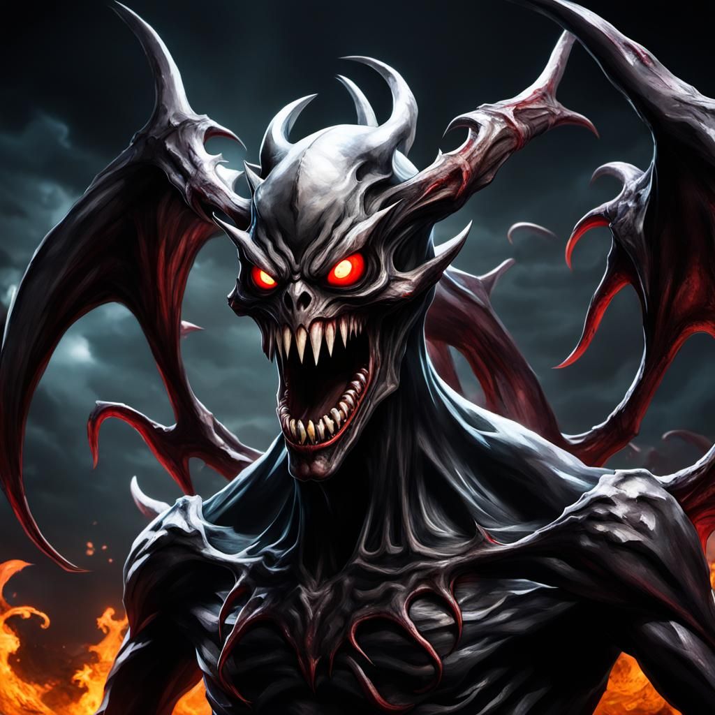 Scream Mask Fiend with Many Limbs in Fisheye