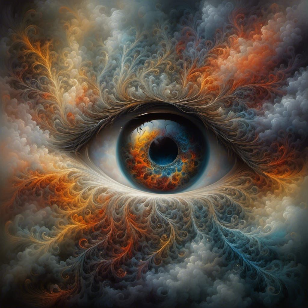 Eye with Smoke Iris Fractal Filigree