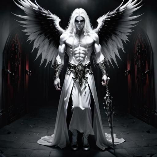 Demonic Fallen Angel in Hyper-Realistic Detail